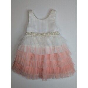 American Princess Girl's 2 Pc. Dress Sz 24Mth. Pearl Embellish Rhinestone Waist